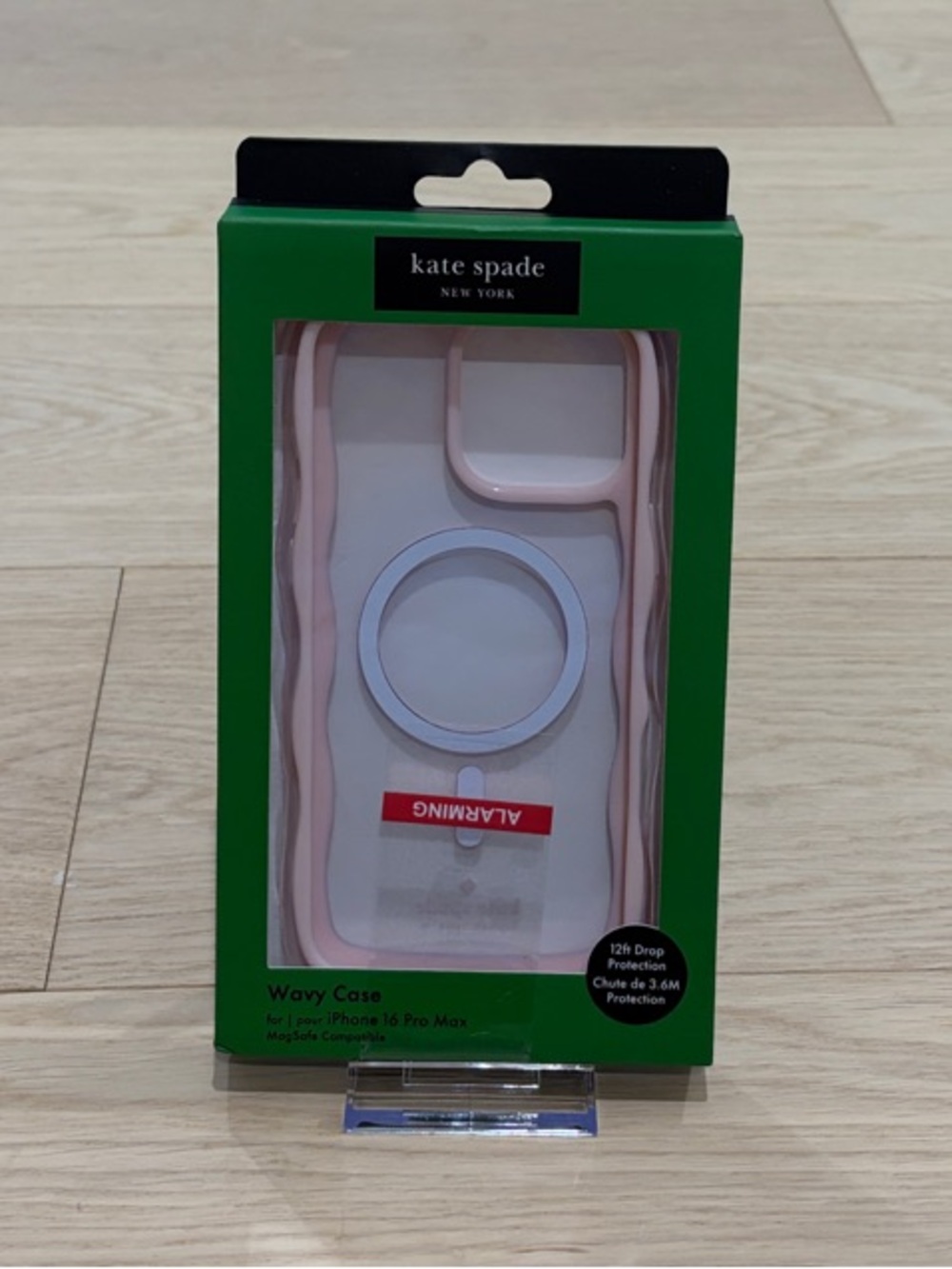 kate spade Pink Wavy Phone Case with Silver Ring